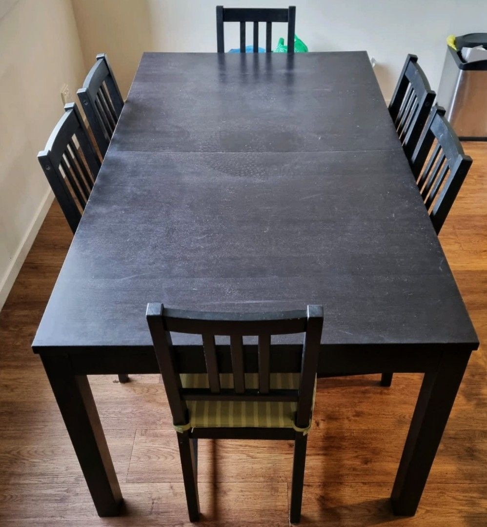 IKEA BJURSTA EXTENDABLE TABLE, Furniture & Home Living, Furniture