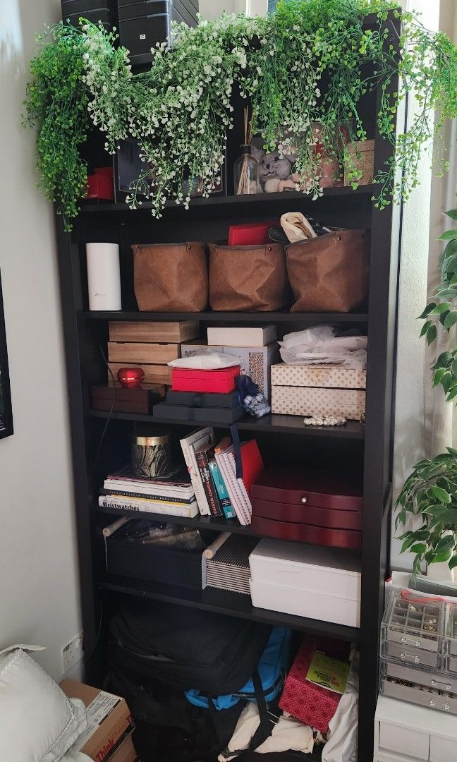 Ikea HEMNES Bookcase, blackbrown, 35 3/8x77 1/2 ", Furniture & Home