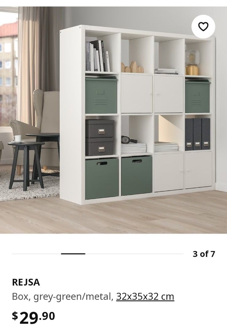 Ikea Rejsa metal storage boxes, Furniture & Home Living, Home Improvement & Organisation