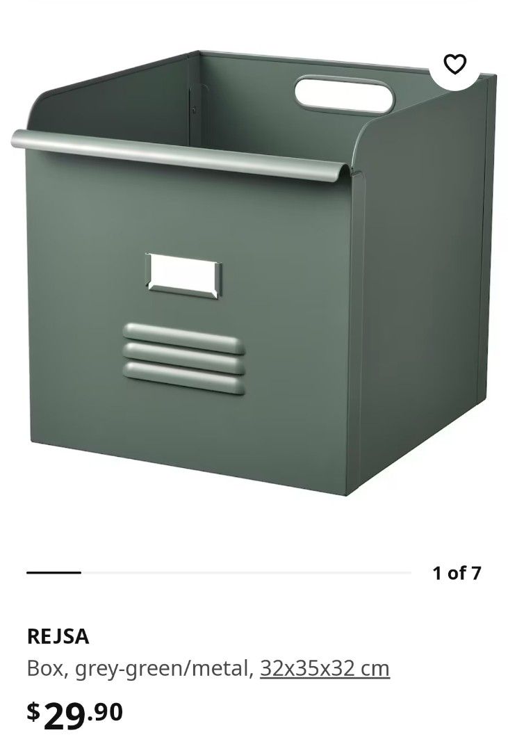 Ikea Rejsa metal storage boxes, Furniture & Home Living, Home Improvement & Organisation