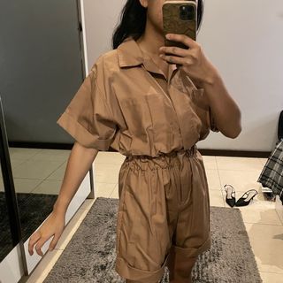 Jumpsuits pendek cokelat