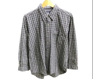 Kemeja Wrinkle Polo / Polo Flannel Shirt Black / Kemeja Flanel Hitam Polo / Wrinkle Shirt Flannel Black