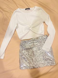 Knot crop top with bodycon skirt