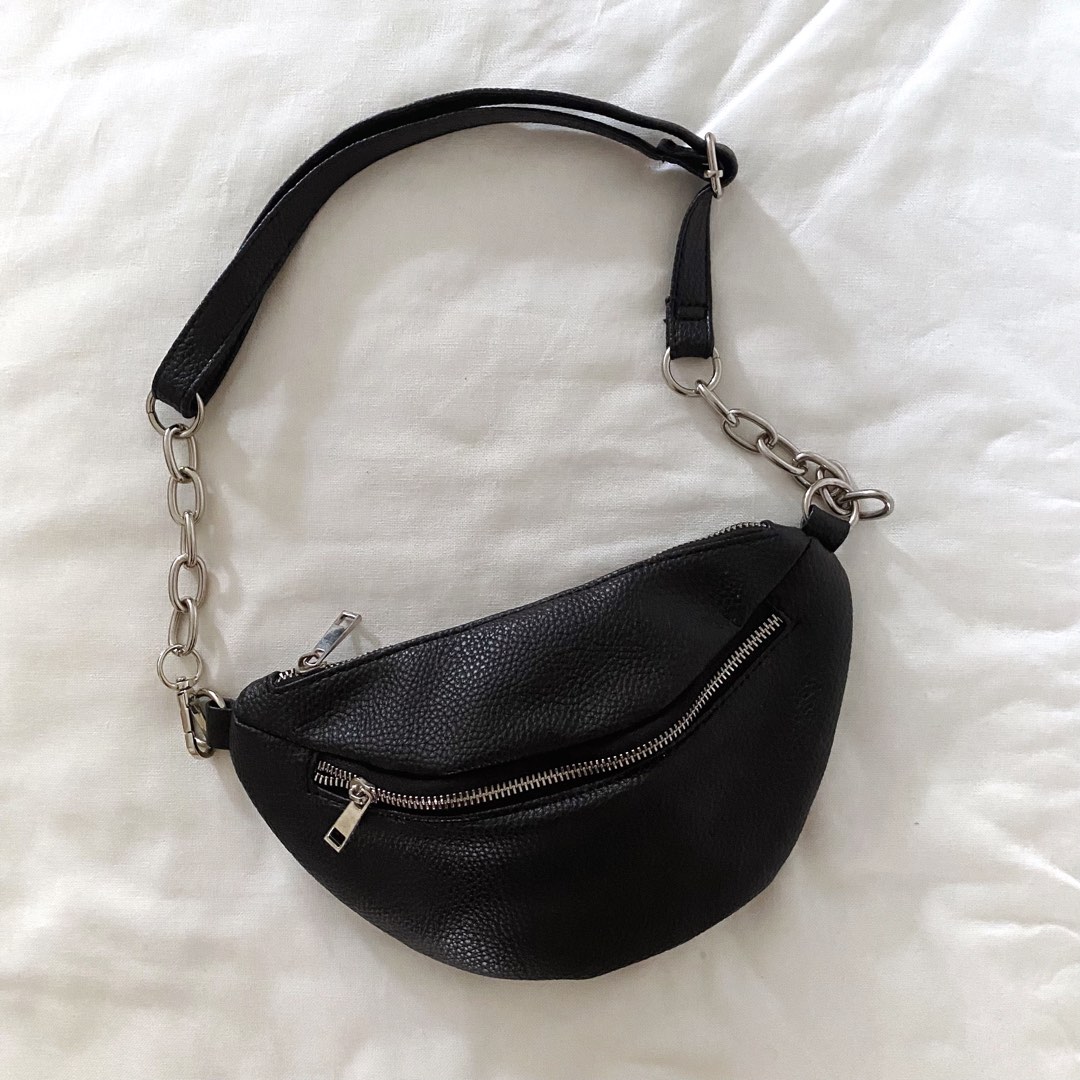 Leather chain bum bag discount