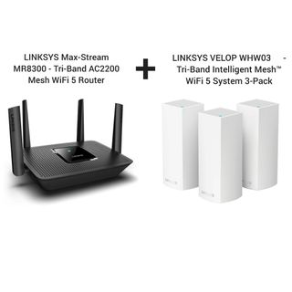 Linksys Velop Intelligent Mesh WiFi System, Tri-Band, 3-Pack White (AC2200)