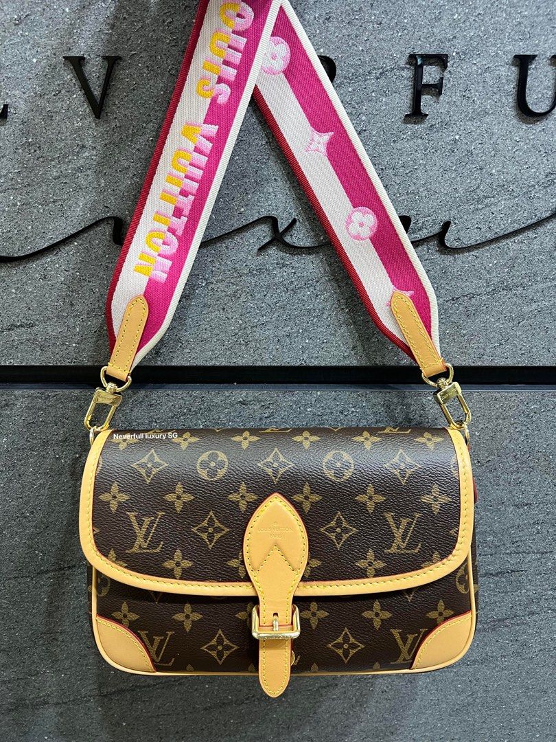 Louis Vuitton Diane Monogram Bag with Fushsia Strap