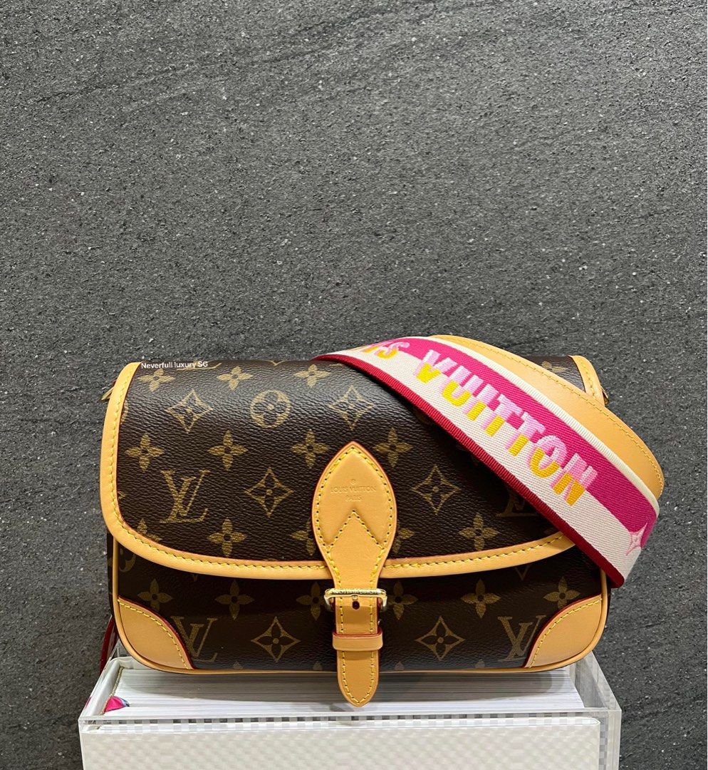 Louis Vuitton Diane Monogram Bag with Fushsia Strap