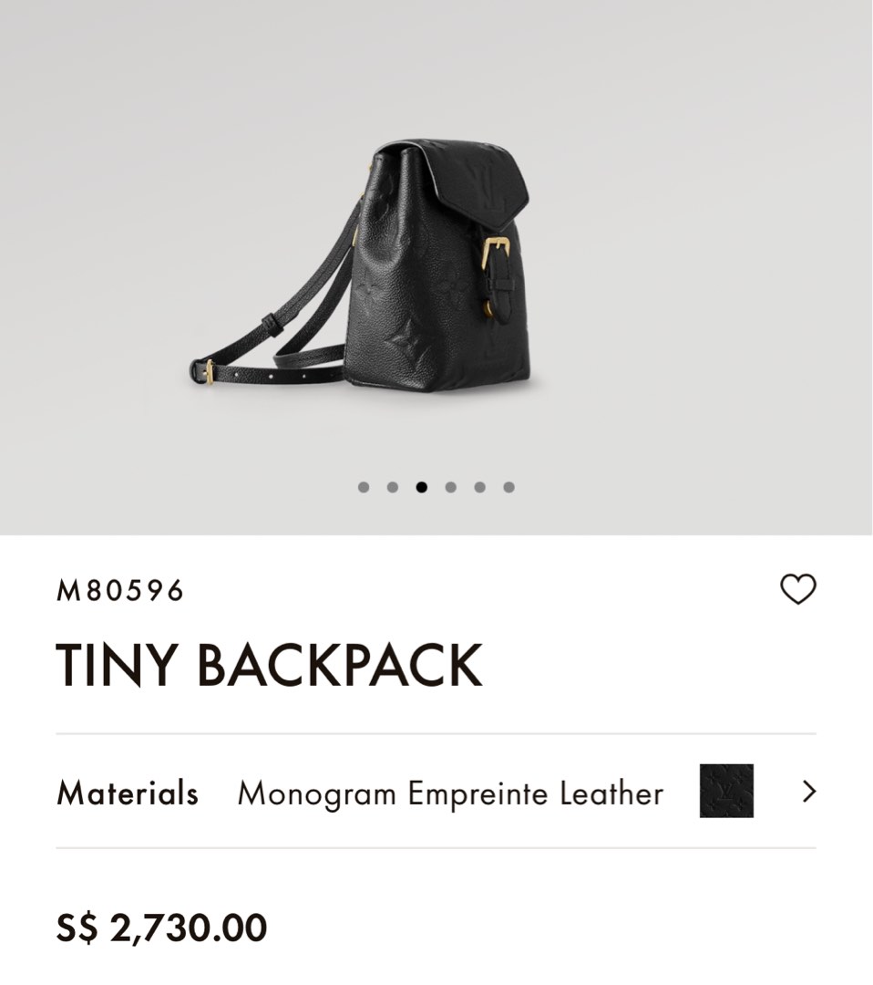 Shop Louis Vuitton MONOGRAM EMPREINTE Tiny Backpack (M80596) by
