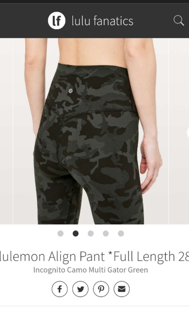 NEW LULULEMON Wunder Under HR 25 Tight 4 Incognito Camo Gator Green