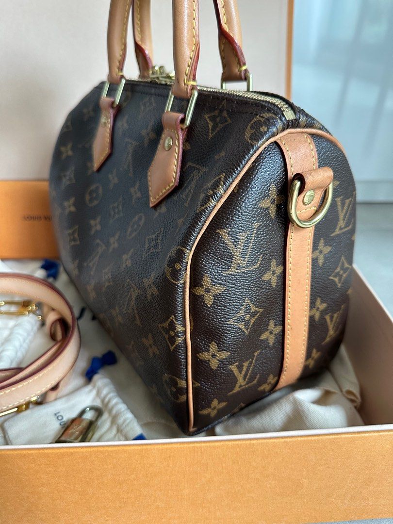 Louis Vuitton Speedy Bandouliere 25 Bicolor Monogram Empreiente Leather Box