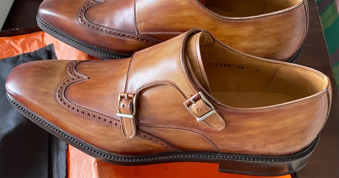 Magnanni Double Monk patina Brown Men s Fashion Footwear Dress