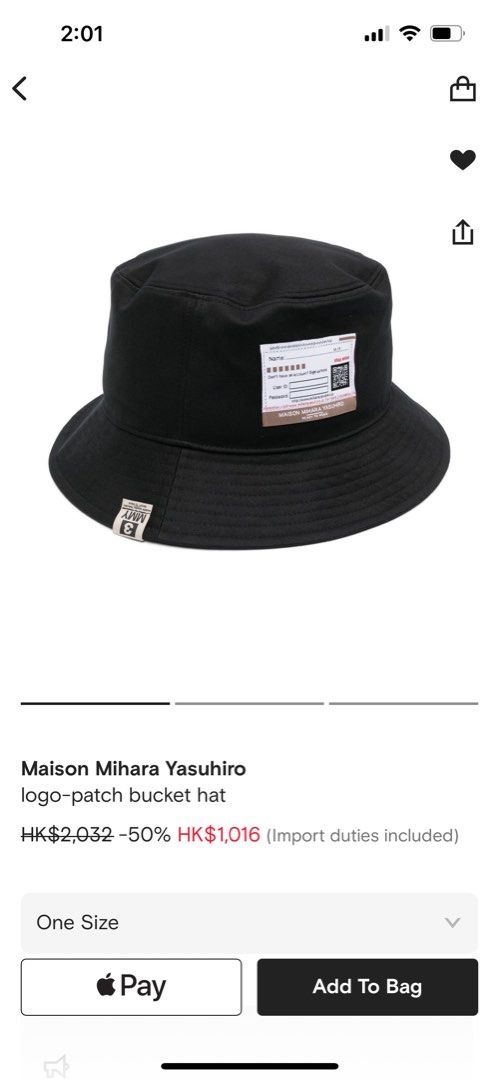 Maison MIHARA YASUHIRO × CA4LA BIG HAT NEW, 男裝, 手錶及配件