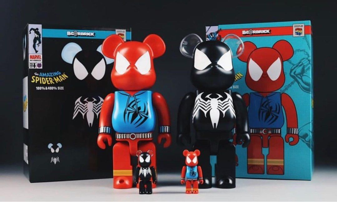 Medicom Bearbrick Scarlet Spider & Spider man Black Costume 蜘蛛俠