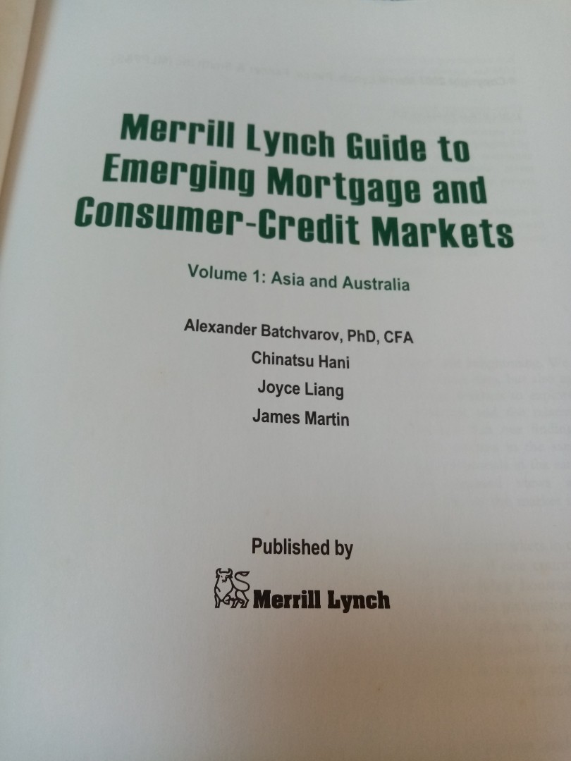 Merrill Lynch Guide To Emerging Mortgage And Consumer Credit Markets