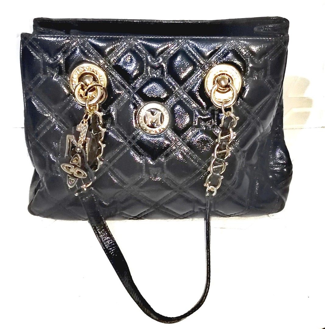 Metrocity Quilted Black Leather Chain Sling Bag, Luxury, Bags & Wallets on  Carousell