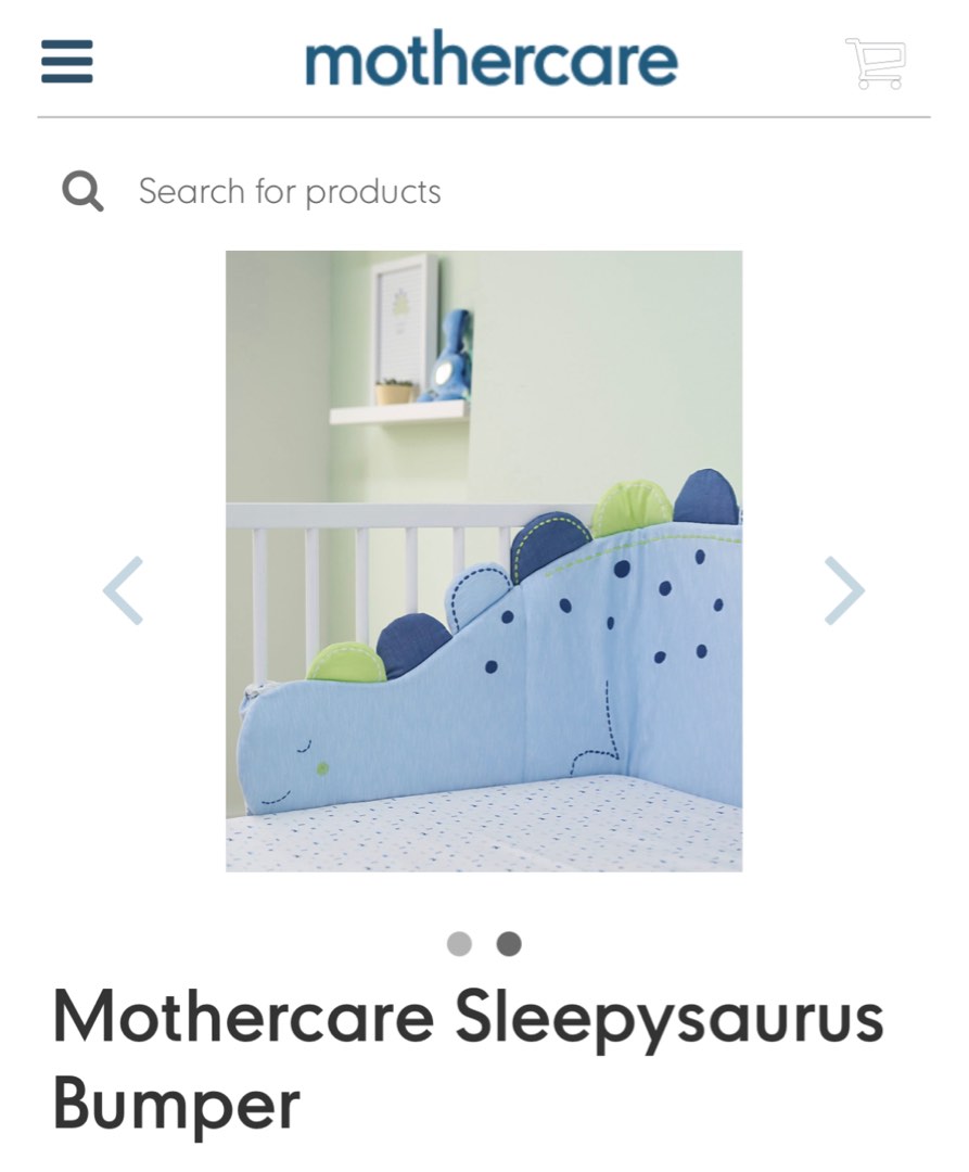 Mothercare sleepysaurus cot bumper, Babies & Kids, Baby Nursery & Kids