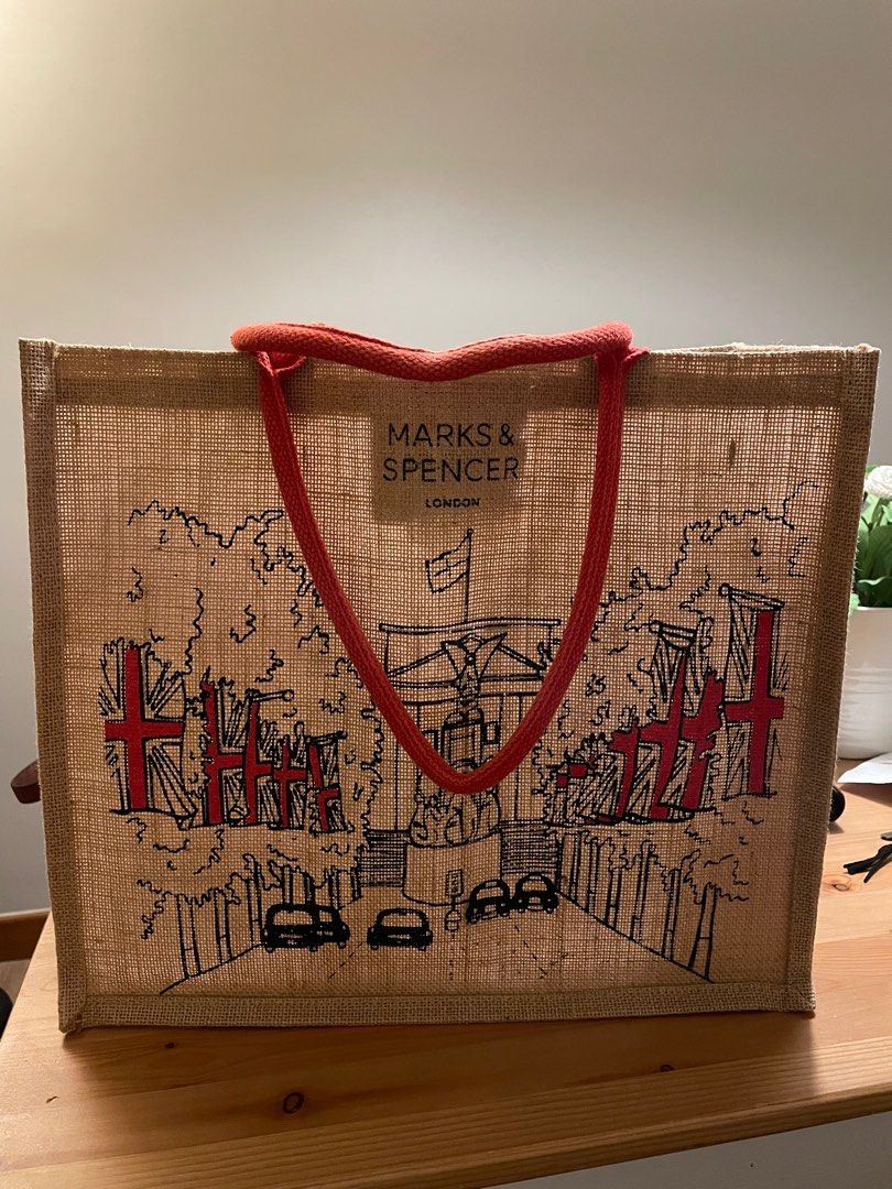 M s hessian shopping outlet bag