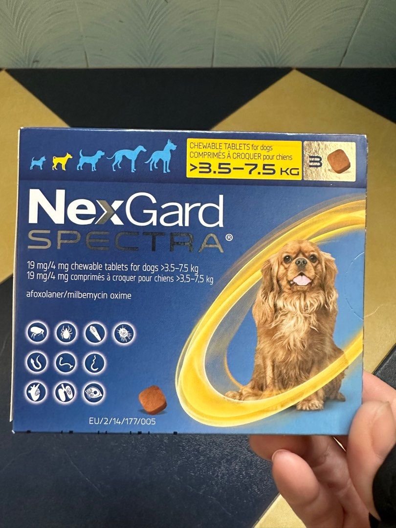 Nexgard Spectra 3.5 7.5kg Expiry date February 2024, Pet Supplies