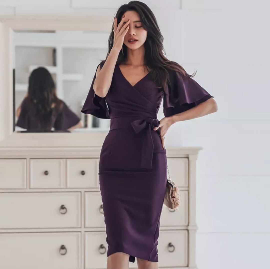 Purple work hotsell dress