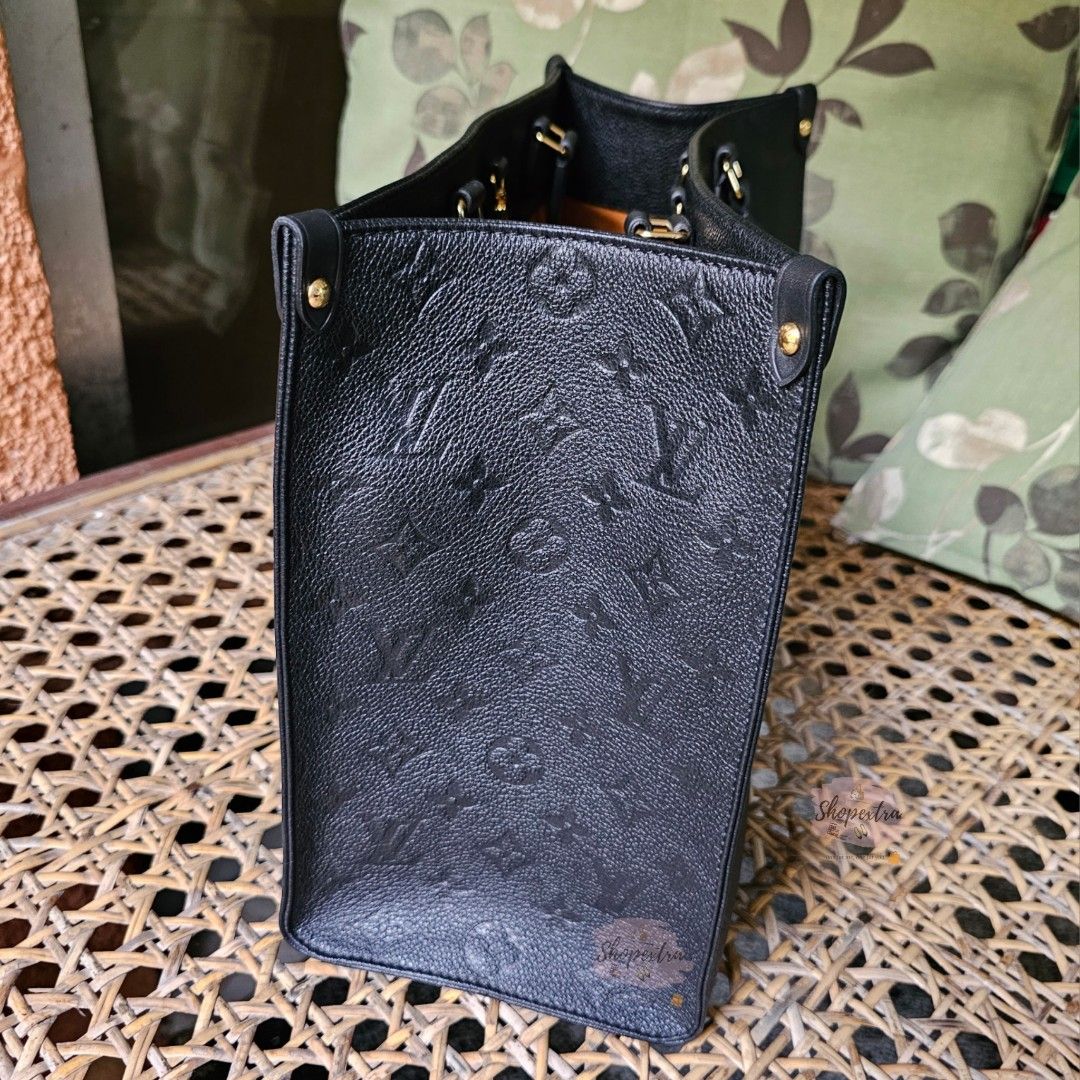 Onthego MM Tote Bag - Luxury Monogram Empreinte Leather Grey