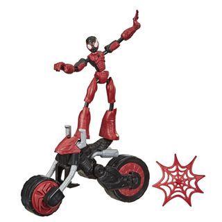 ONLY BIKE Marvel Bend and Flex - Flex Rider Spider-man - 6inch Flexible Action Figure with 2-in-1 Motorbike - Toys for Kids
