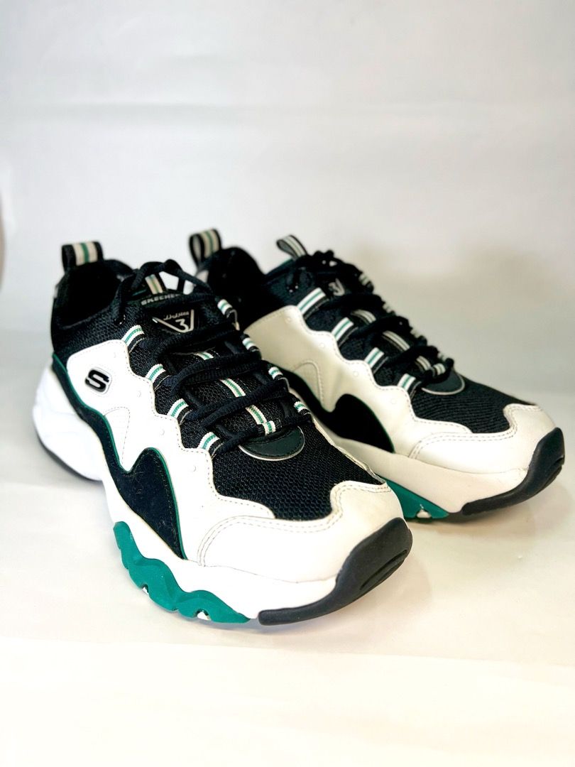 Skechers d lite white green online