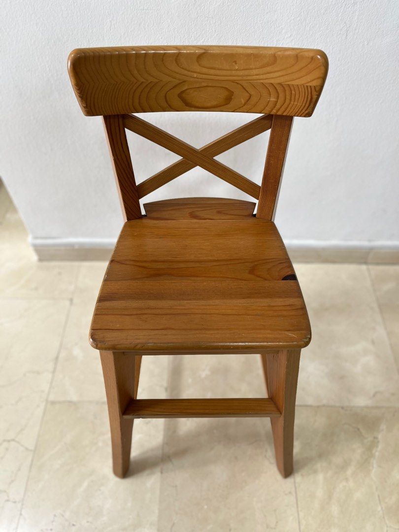 Ikea Ingolf Junior Dining Chair in Antique Stain for Kids and Children