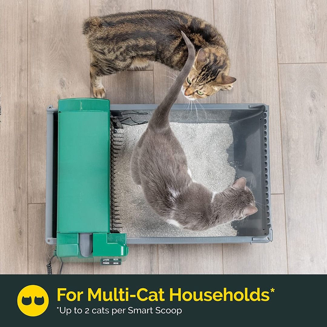 Pet Zone Smart Scoop Automatic Litter Box Self Cleaning Litter Box Cat Litter Box with No Expensive Refills Hands Free Easy to Clean Waste Disposal Litter Box Works with Clumping Cat Litter Pet