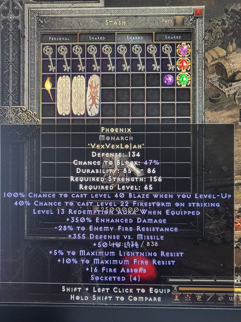 Phoenix Monarch 13 aura (NonLadder) Diablo 2 Resurrected (Desktop