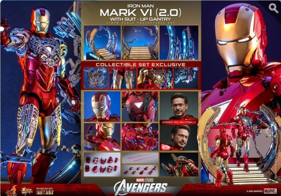 Po Last Call ! Movie Masterpiece Series Diecast Mms688D53 - The Avengers -  Iron Man Mark Vi (2.0) With Suit-Up Gantry Hot Toys, Hobbies & Toys, Toys &  Games On Carousell
