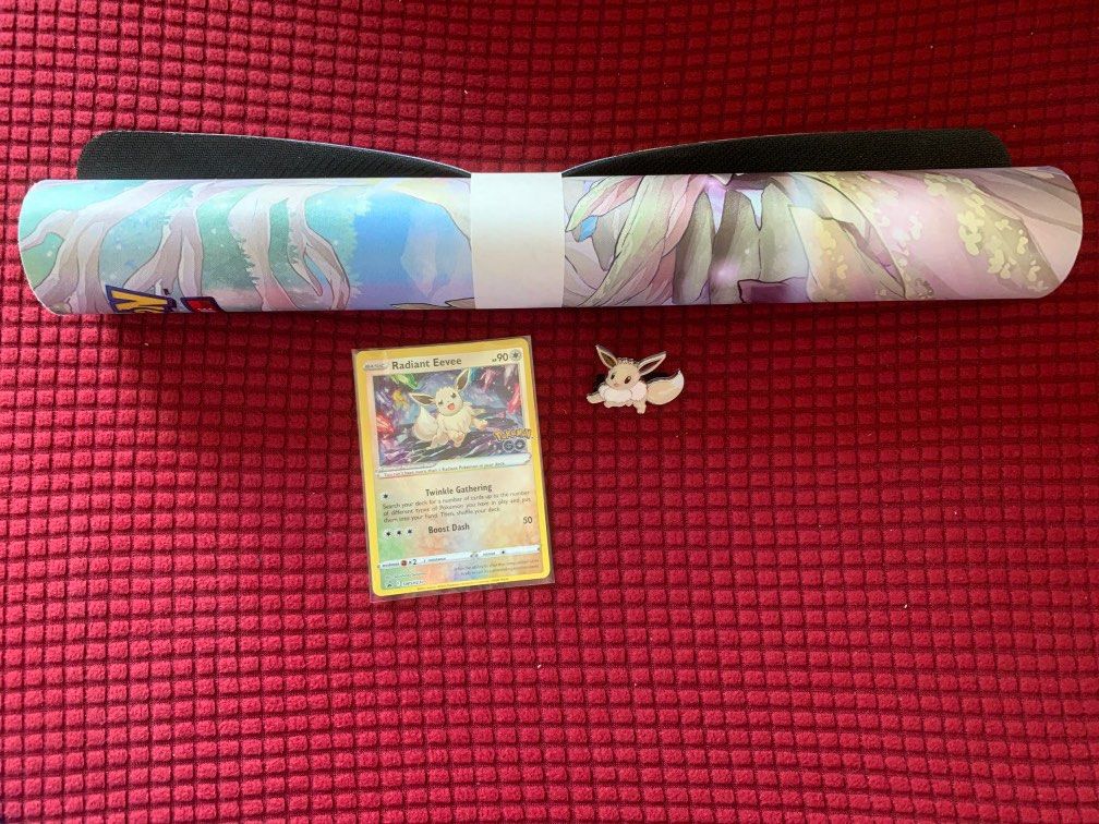 Pokemon GO Radiant Eevee Promo Playmat Pin Accessories, Hobbies