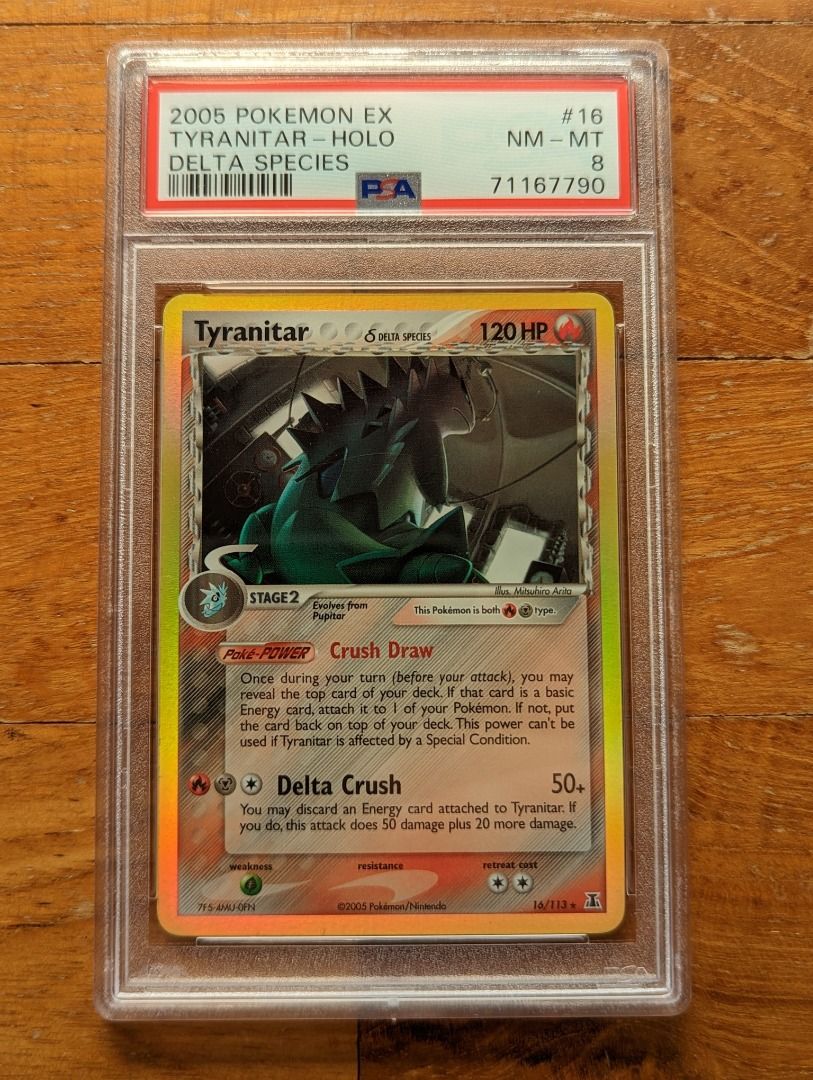 PSA 8 Pokemon Tyranitar Holo 2005 Pokemon Ex Delta Species 16 Card