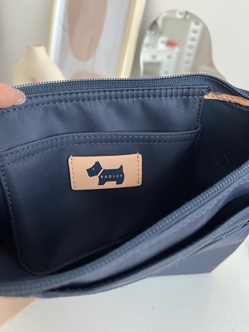 Radley London Crossbody Nylon Bag Navy Blue Pink