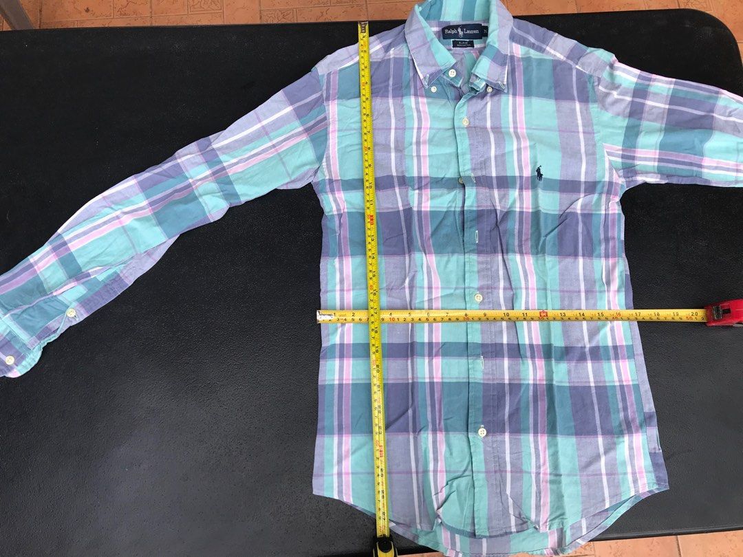 Ralph Lauren Pastel plaid longsleeve button up (Category: Tshirts & Polo Shirts ) located in Puerto Princesa. Submitted by msirmoneyeah (Listing ID 1215949469, Image 2). Description: Plaid Pastel Ralph Lauren longsleeve button up, really nice for when you want to look preppy Preloved Clothes from my closet so please manage expectations 8/10 condition Size on tag M but can fit S-M Please refer to photos for tape measurements Issue: Minor stain but