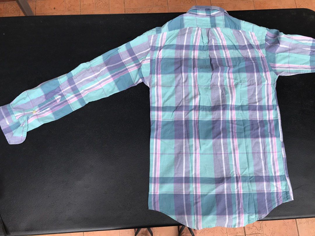 Ralph Lauren Pastel plaid longsleeve button up (Category: Tshirts & Polo Shirts ) located in Puerto Princesa. Submitted by msirmoneyeah (Listing ID 1215949469, Image 3). Description: Plaid Pastel Ralph Lauren longsleeve button up, really nice for when you want to look preppy Preloved Clothes from my closet so please manage expectations 8/10 condition Size on tag M but can fit S-M Please refer to photos for tape measurements Issue: Minor stain but