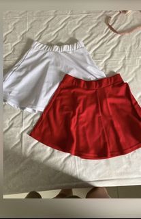 Red & white Flare Skirt rok
