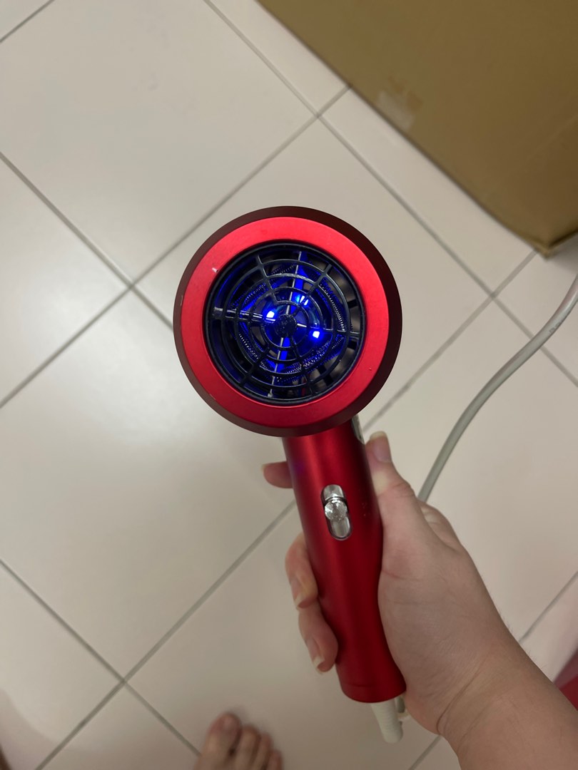 Red powerful blue oxygen hair dryer prevent falling hair, Beauty