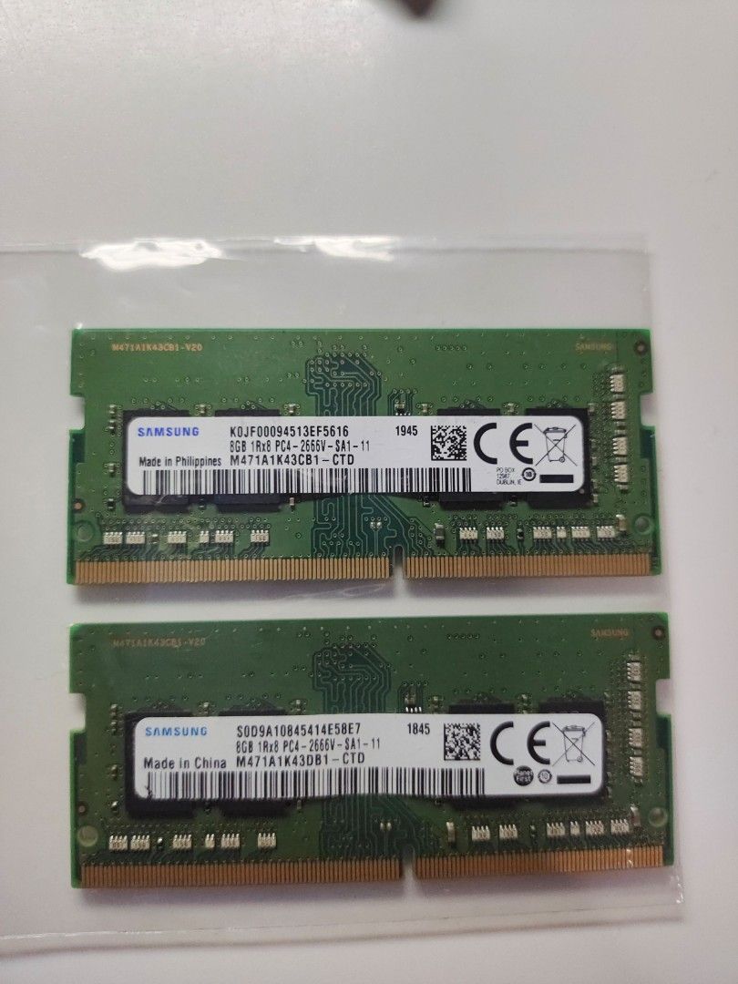 Samsung DDR4 8GB 2666MHz 2 pieces available Computers Tech