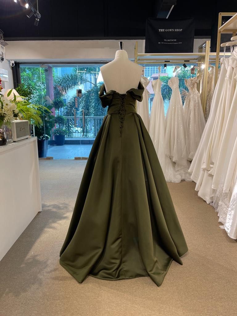 New - Seaweed Green Off Shoulder Bridal Gown GR1008 , Women's Fashion, Dresses & Sets, Evening dresses & gowns on Carousell New - Seaweed Green Off Shoulder Bridal Gown GR1008 , Women's Fashion, Dresses & Sets, Evening dresses & gowns on Carousell
