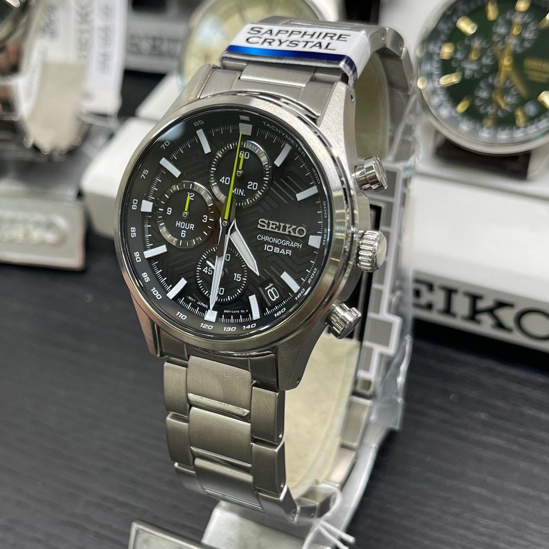 SEIKO Quartz Chronograph Sapphire Crystal Glass Stainless Steel Case and  Strap Men's Watch SSB419P1, Men's Fashion, Watches & Accessories, Watches  on Carousell