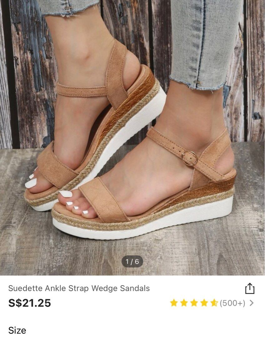 Suede Wedge Sandals EU38 Women s Fashion Footwear Wedges on