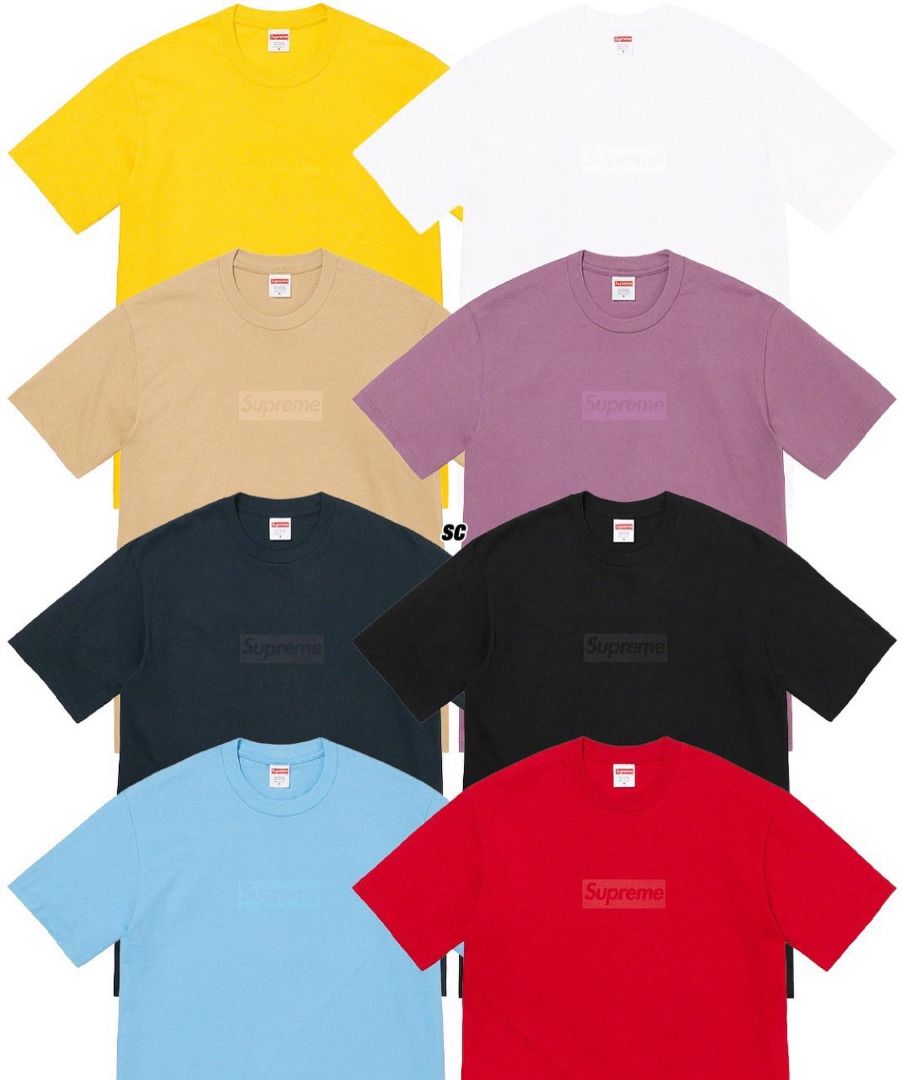 メンズシュプリーム　Tonal Box Logo Tee　ネイビーM