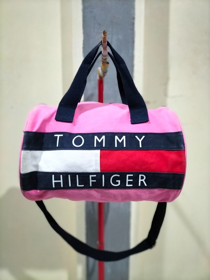 Pink tommy shop hilfiger duffle bag