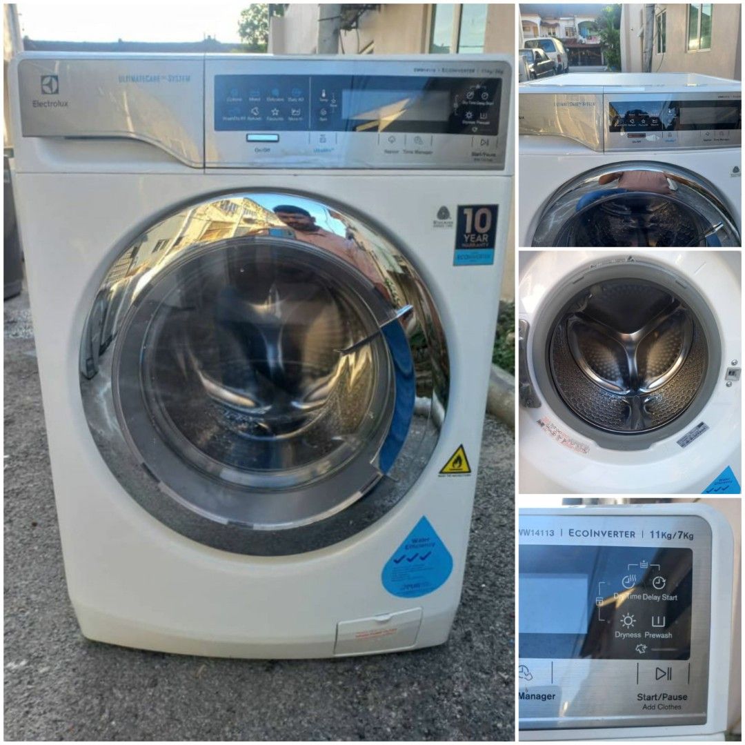 Used Electrolux inverter 2in1 front load hot washer dryer 11/7kg