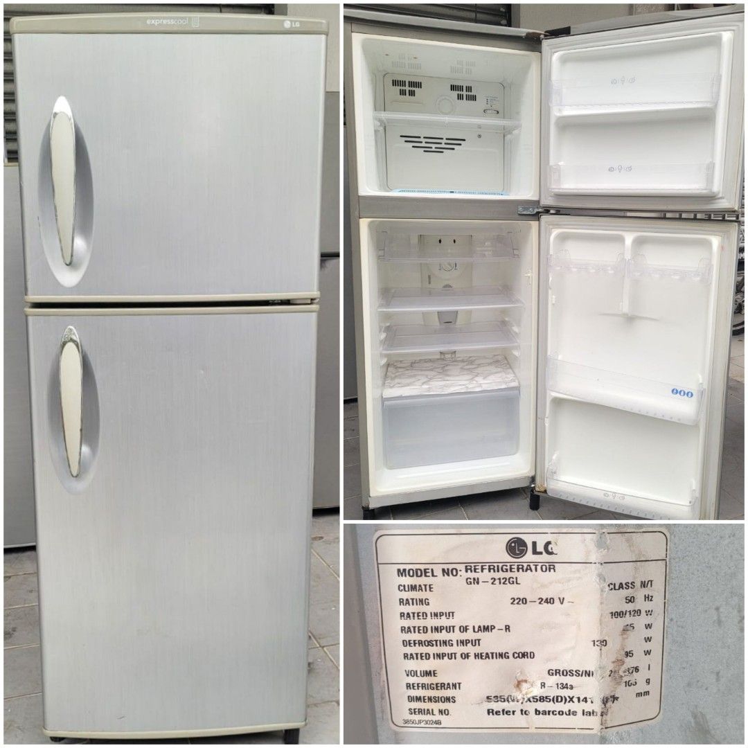 Used LG 2 doors fridge 210L, refrigerator peti sejuk peti ais, good