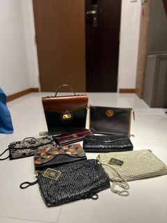 Vintage Leather and Mesh Bags and Clutches