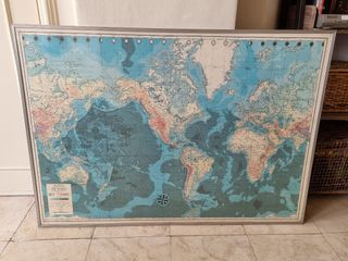 World Map Framed