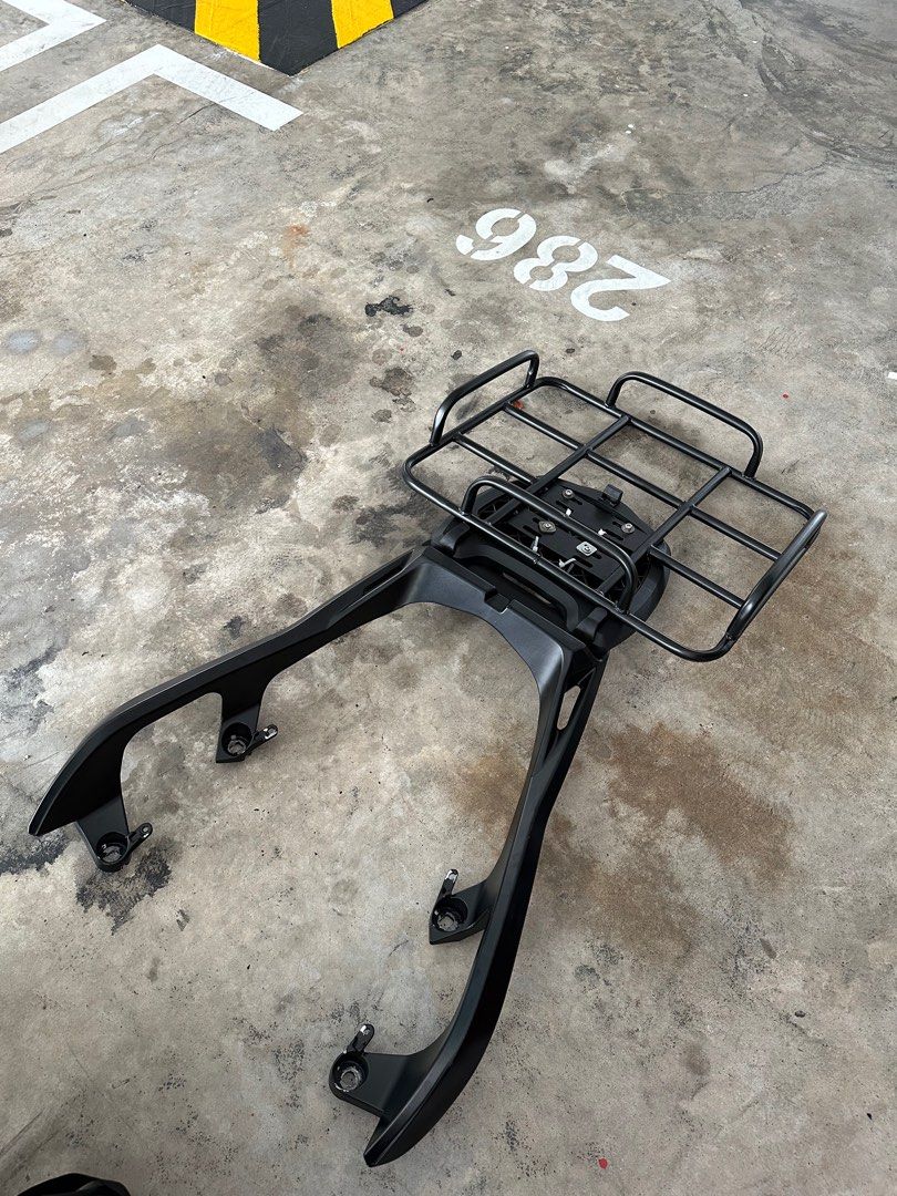 Xmax Box Rack Xmax rack with box and delivery metal base, Motorcycles, Motorcycle ...