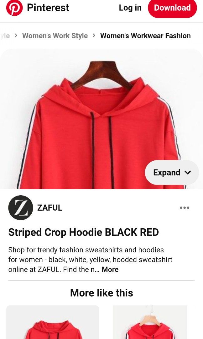 Zaful Cropped Hoodie Size XS S Women s Fashion Coats Jackets