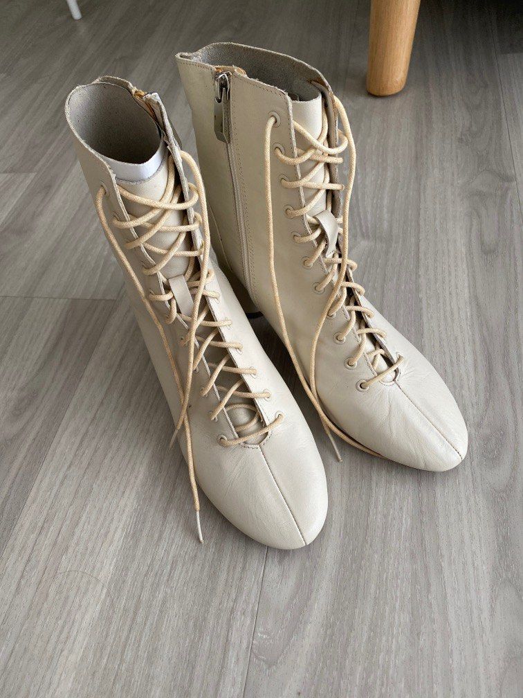 White ankle boots zara clearance